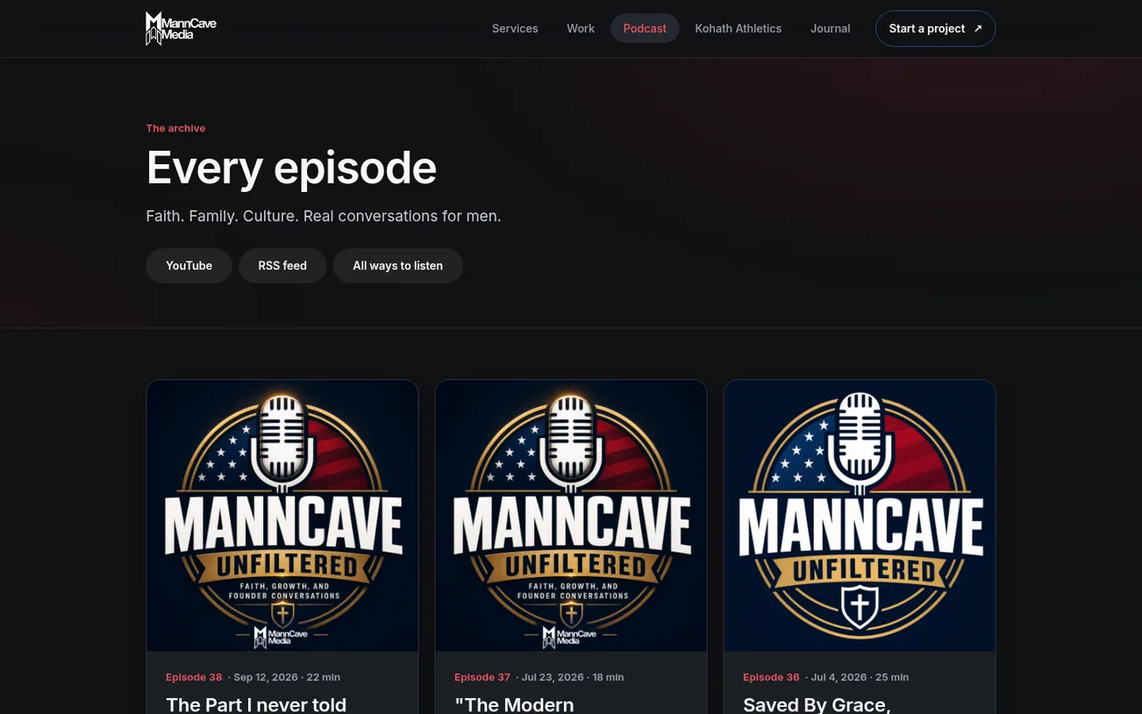 The podcast archive. Every episode arrives from the show's RSS feed on its own; nobody publishes it here.